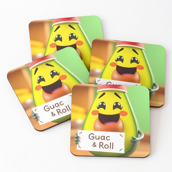 Item preview, Cute Cartoon Avocado Chef with "Guac & Roll" Sign designed and sold by Jayara [Born To Reign].