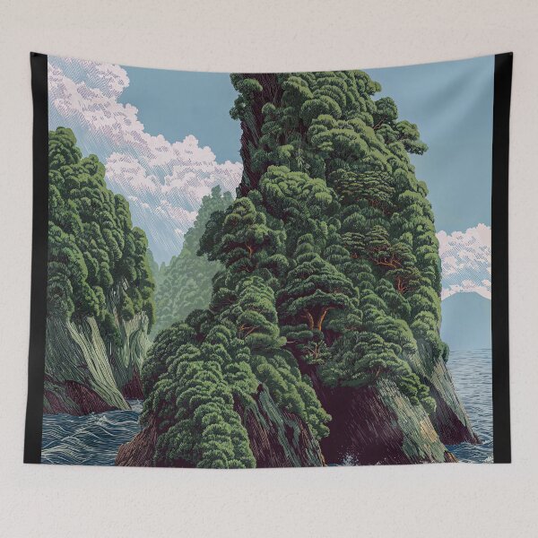 Item preview, Japanese Wall Art Sage Green Poster Japanese Painting coastal japandi Art chinoiserie Wall Art Maxim designed and sold by regnumsaturni.