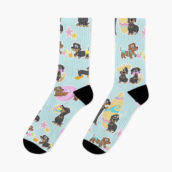 Item preview, Beach Day Dachshunds – Cute Summer Sausage Dog Pattern designed and sold by Laura Deakin Artist.
