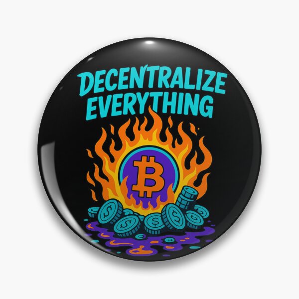 Item preview, Decentralize Everything – Fiery Bitcoin Revolution Design designed and sold by BitCrop.