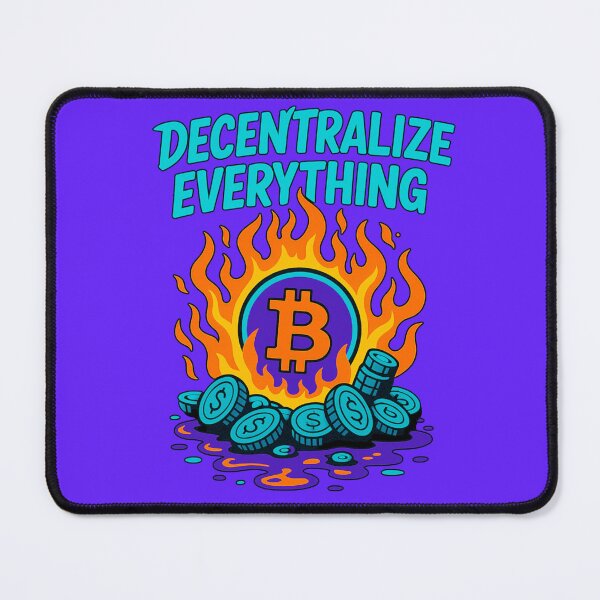 Item preview, Decentralize Everything – Fiery Bitcoin Revolution Design designed and sold by BitCrop.