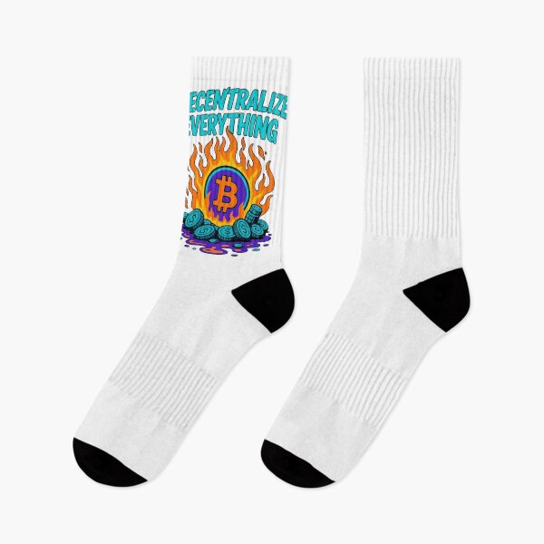 Item preview, Decentralize Everything – Fiery Bitcoin Revolution Design designed and sold by BitCrop.