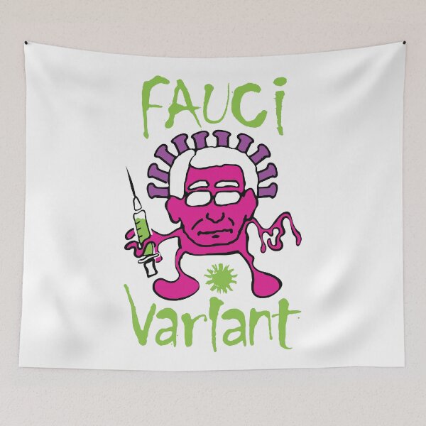 Item preview, The Fauci Variant: A Hilarious Design Depicting Dr. Anthony Fauci as a COVID-19 Virus Holding a Medical Device designed and sold by pelagio.
