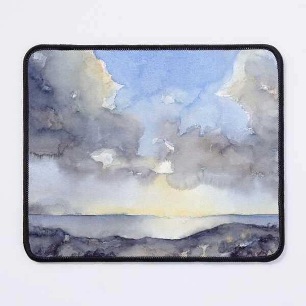Item preview, Clouds over the sea, watercolor painting designed and sold by Adriana Mueller.