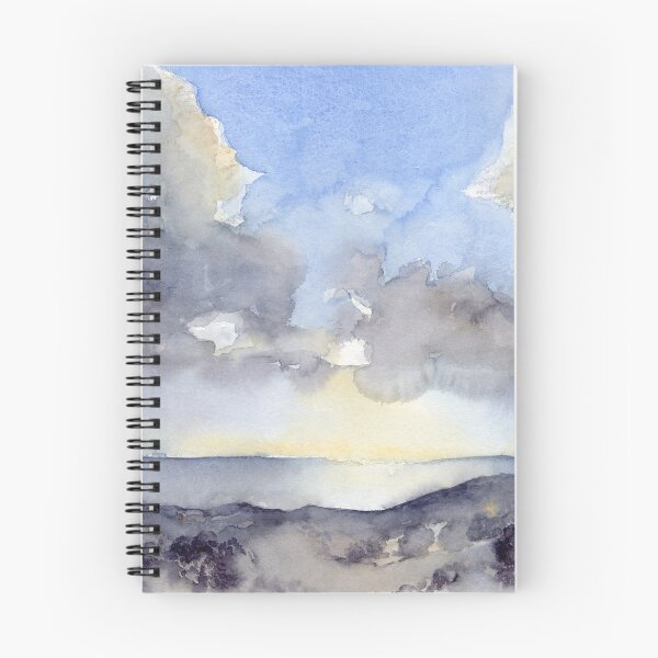 Item preview, Clouds over the sea, watercolor painting designed and sold by Adriana Mueller.