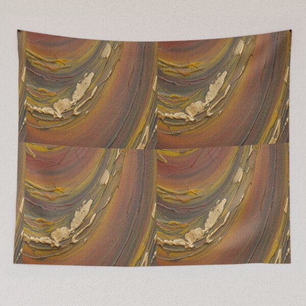 Item preview, Abstract Swirl Burnt Sienna And Gold designed and sold by SilentSpirits.