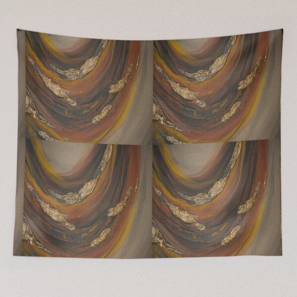 Item preview, Abstract Swirl Burnt Sienna And Gold Design designed and sold by SilentSpirits.
