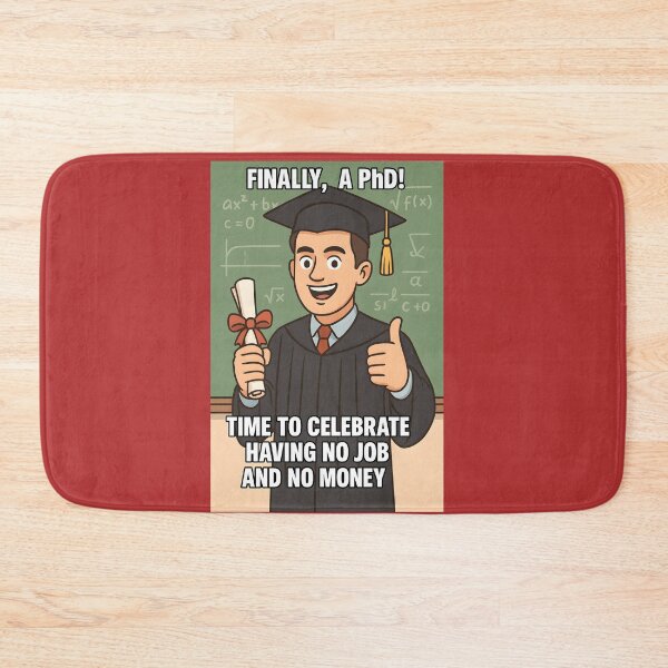 Item preview, Funny PhD Graduation Meme – No Job and No Money designed and sold by NCLaserDesigns.