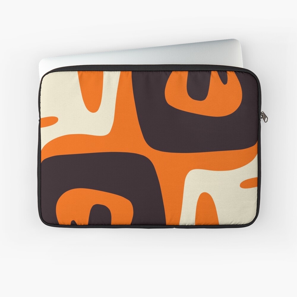 Mid Century Modern Mythos Abstract in Black Orange Cream iPhone Case
