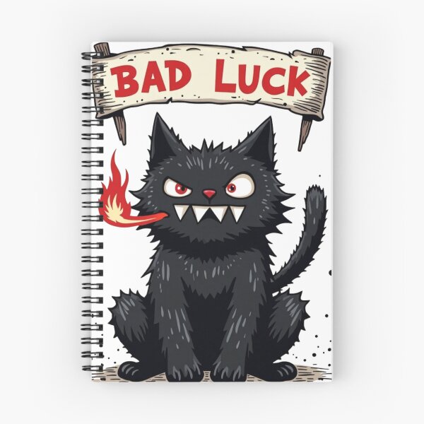Item preview, Bad Luck – Angry Fire-Breathing Black Cat Cartoon designed and sold by Artitude Studio.
