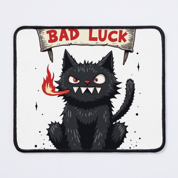 Item preview, Bad Luck – Angry Fire-Breathing Black Cat Cartoon designed and sold by Artitude Studio.