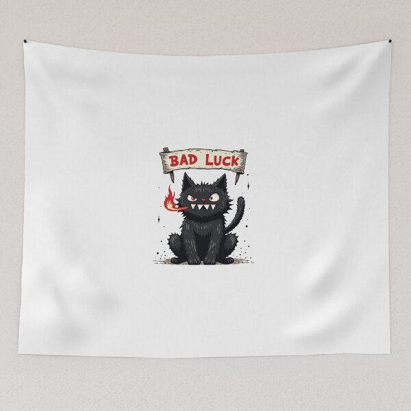 Item preview, Bad Luck – Angry Fire-Breathing Black Cat Cartoon designed and sold by Artitude Studio.