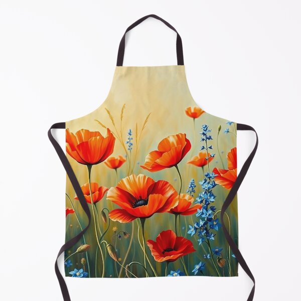 Item preview, Poppy and Wildflower Impressionist Style Painting designed and sold by SolaoLab.