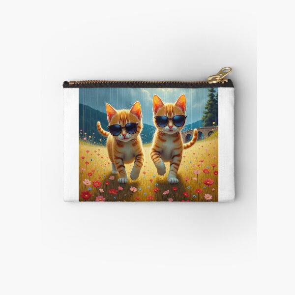 Item preview, Cool Cats on a Mission – Sunglass Kittens in a Flower Field designed and sold by Artitude Studio.