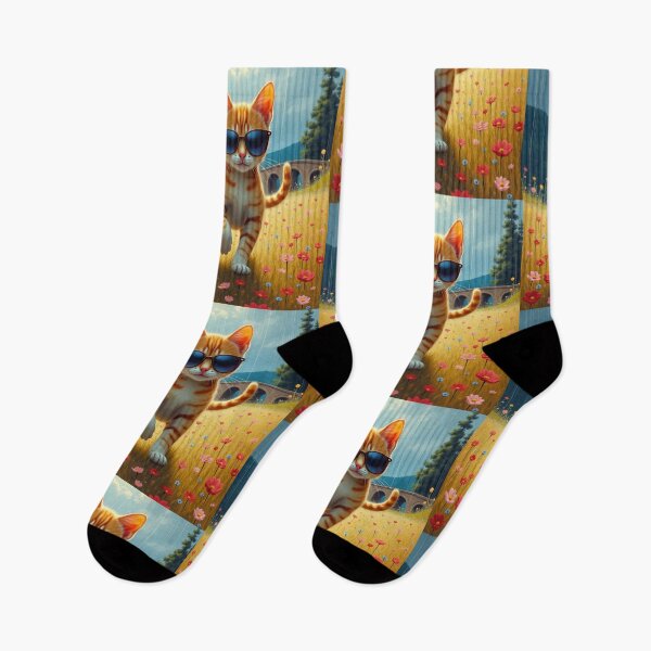 Item preview, Cool Cats on a Mission – Sunglass Kittens in a Flower Field designed and sold by Artitude Studio.