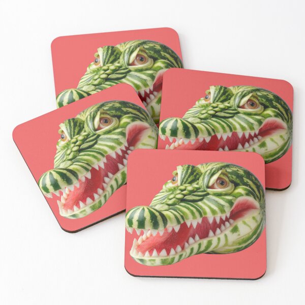Item preview, Watermelon Crocodile – Funny Fruit Reptile Art Illustration designed and sold by Maryna_Reine.