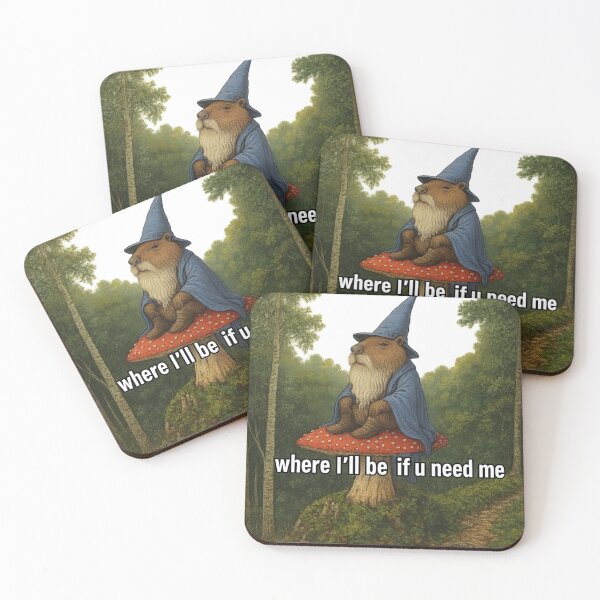 Item preview, Capybara Mago – "I'll be here if you need me" (Mushroom Edition) designed and sold by Capybarastore_77.