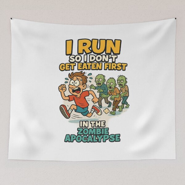Item preview, I Run So I Don’t Get Eaten First - Funny Zombie Apocalypse Shirt  designed and sold by ThePrintFlow.
