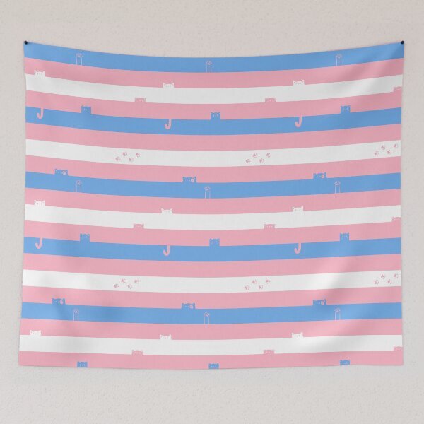 Item preview, Trans Flag Cat-stripes designed and sold by HiyaGaia.