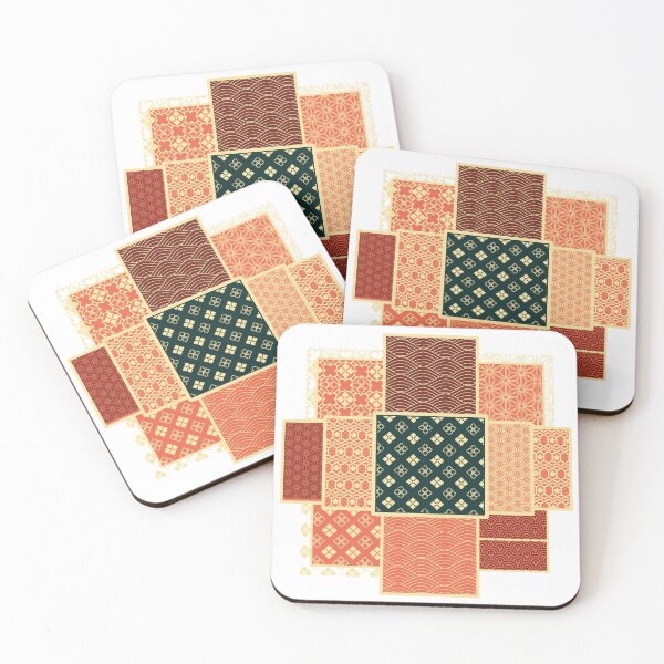 Item preview, Kimono Mix Pattern Patchwork Red designed and sold by urrin DESIGN.