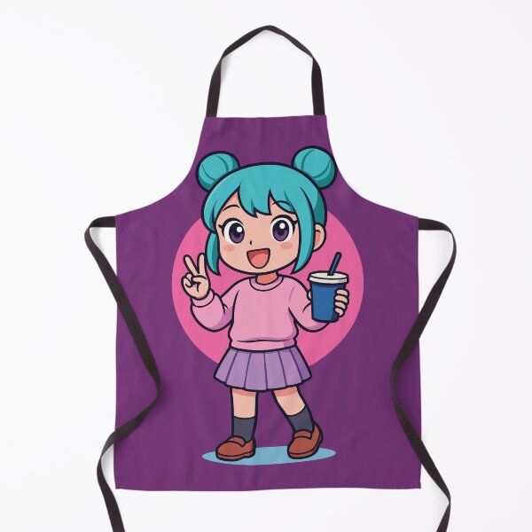 Item preview, Peace Sign Kawaii Girl – Cute Drink Sticker designed and sold by Emanova9.