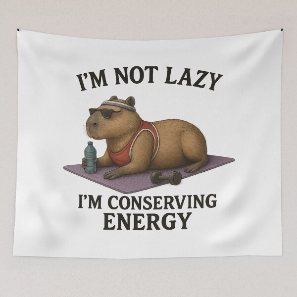 Item preview, Lazy Capybara – Mentally Strong, Physically Resting designed and sold by Capybarastore_77.