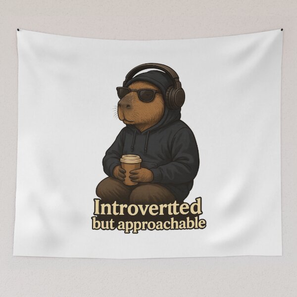 Item preview, Capybara – “Introverted but approachable” designed and sold by Capybarastore_77.