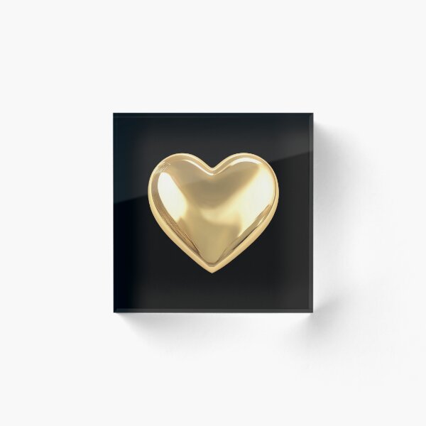 Aperçu de l'œuvre Cœur brillant en or – Design minimaliste d'amour métallique créée et vendue par Spaabus.