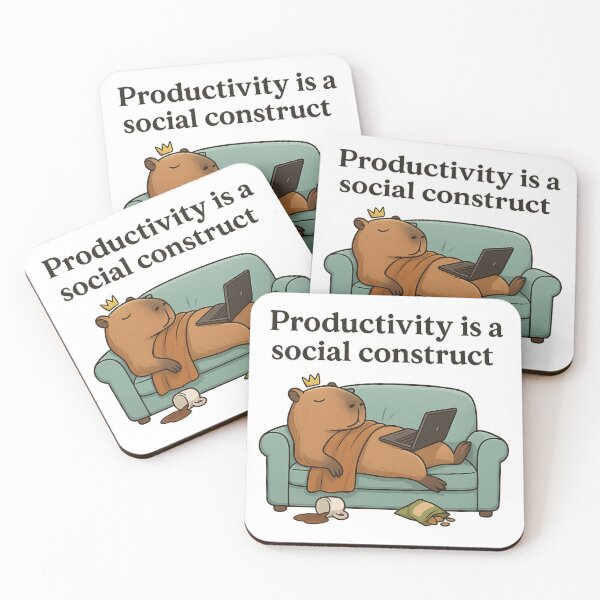 Item preview, Sloth Capybara – “Productivity is a Social Construct” Description: designed and sold by Capybarastore_77.