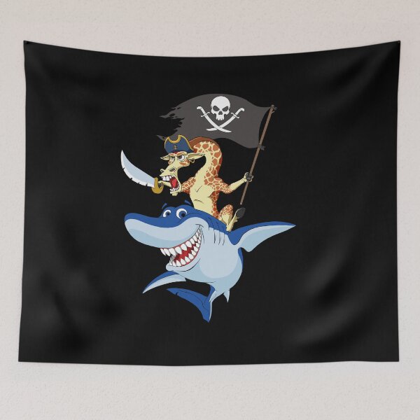 Item preview, Pirate Giraffe Riding Shark designed and sold by fatamyfan1.