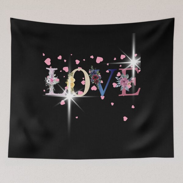 Item preview, Big sign Love with flowers designed and sold by DżodżoJoy.
