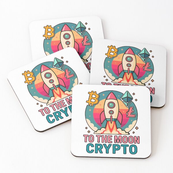 Item preview, To the Moon Crypto – Rocket Launch Sunset Design designed and sold by BitCrop.