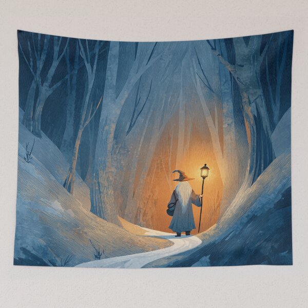 Item preview, Wandering Wizard with Lantern in Snow designed and sold by Rtymer.