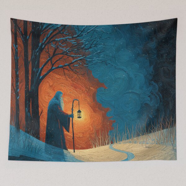 Item preview, Wandering Wizard with Lantern in Snow designed and sold by Rtymer.