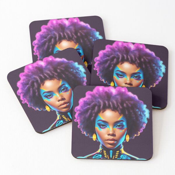 Item preview, Afro Galaxy Visions – Starlit Souls: Futuristic Woman Design designed and sold by FilMate.