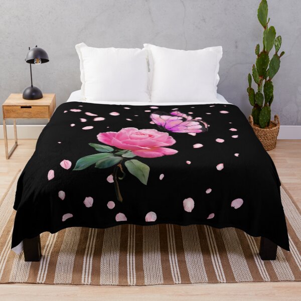 Item preview, A large rose, a large butterfly on a background of rose petals designed and sold by DżodżoJoy.