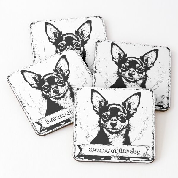 Item preview, Chihuahua, Beware of the dog, black and white designed and sold by barbastyle.