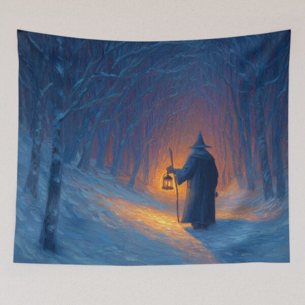 Item preview, Wandering Wizard with Lantern in Snow designed and sold by Rtymer.