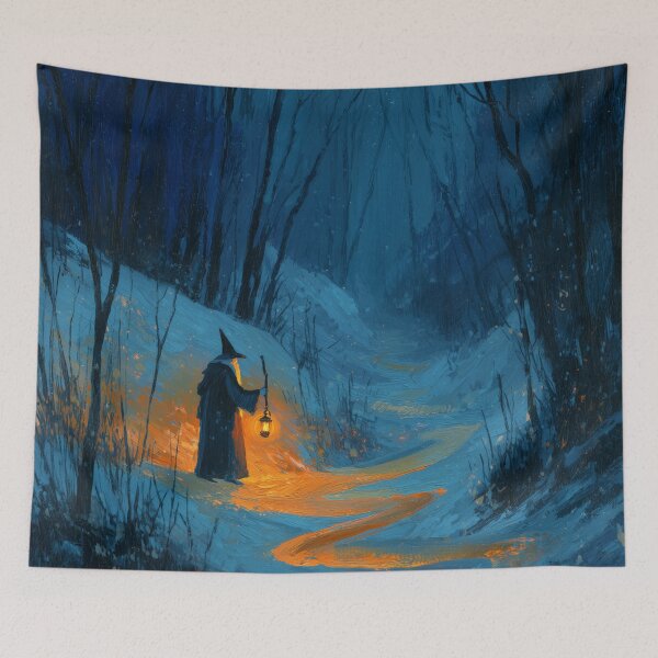 Item preview, Wandering Wizard with Lantern in Snow designed and sold by Rtymer.