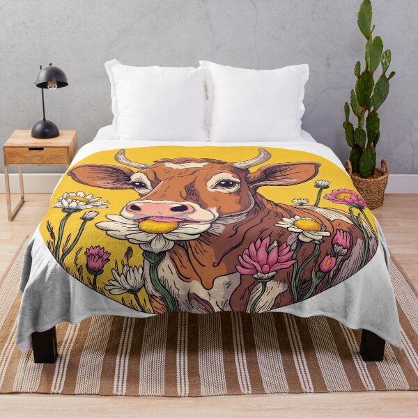 Item preview, Daisy Delight: Whimsical Cow in Bloom designed and sold by ForeverPrintsOK.