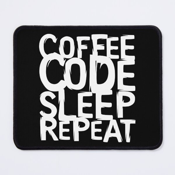 Item preview, coffee code sleep and repeat illustration and font logo designed and sold by AndreMi.