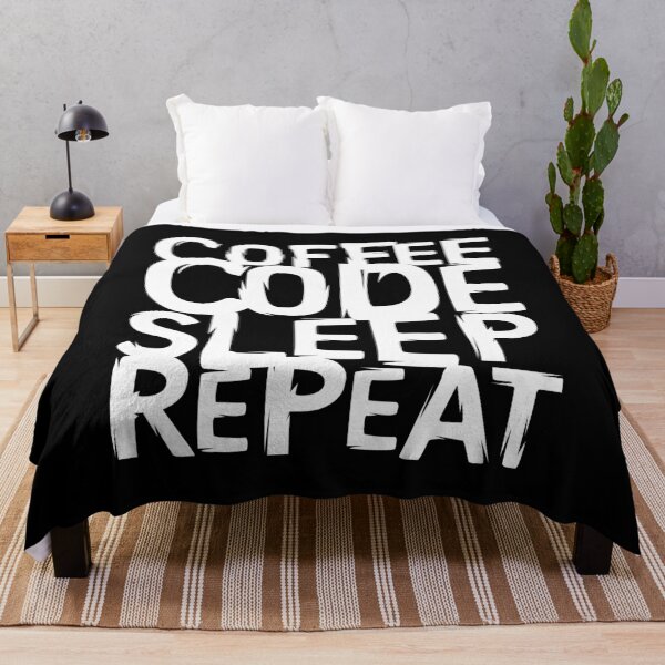 Item preview, coffee code sleep and repeat illustration and font logo designed and sold by AndreMi.