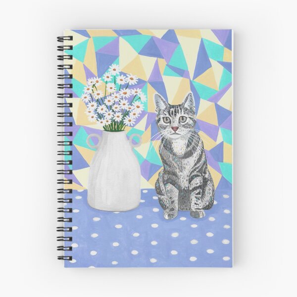Item preview, Grey Tabby with Vase of Daisies designed and sold by Studio58Anna.