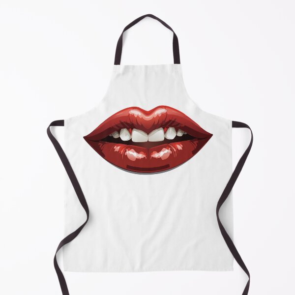 Item preview, Glossy Red Lips with White Teeth, cartoon red lips, Woman cute lip open mouth sexy smiling kiss expressions sticking tongue, red sexy female lips, an air kiss, beautiful lips, beauty, red lipstick, designed and sold by Danler.