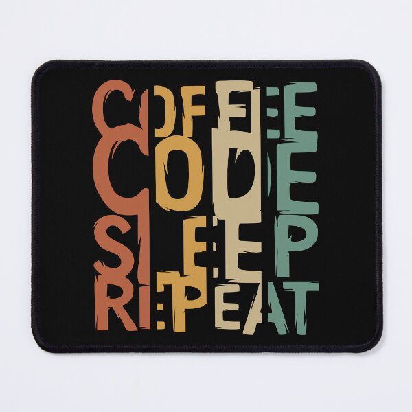 Item preview, vintage coffee code sleep repeat logo designed and sold by AndreMi.