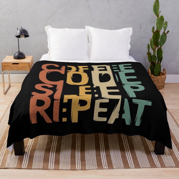 Item preview, vintage coffee code sleep repeat logo designed and sold by AndreMi.