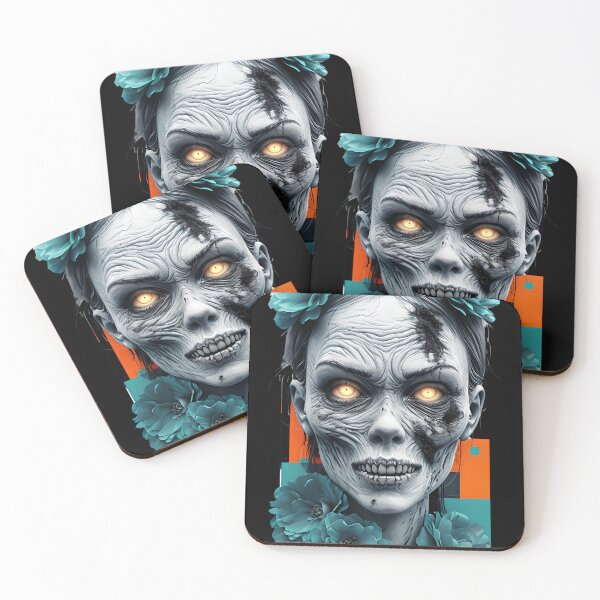 Item preview, Zombie - Undead Girl with Teal Flowers designed and sold by NightTimeJ.