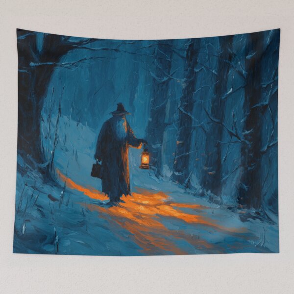 Item preview, Wandering Wizard with Lantern in Snow designed and sold by Rtymer.
