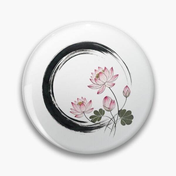 Item preview, Zen circle with lotus flovers , symbols  designed and sold by Lucky 777.