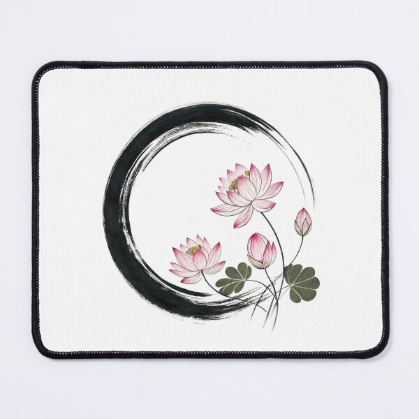 Item preview, Zen circle with lotus flovers , symbols  designed and sold by Lucky 777.